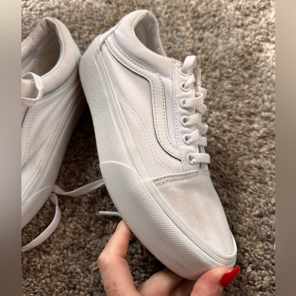 Vans Old Skool Platform White Sneakers 7.5W - Picture 9 of 9